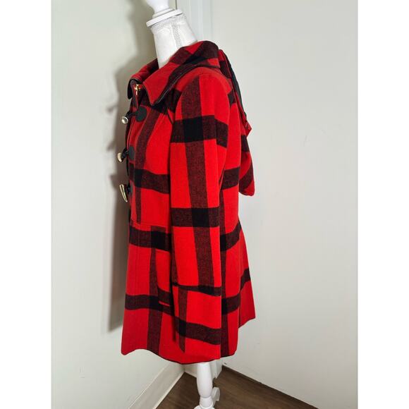 Michael Kors Red And Black Check Coat Sz 12 - Picture 4 of 4
